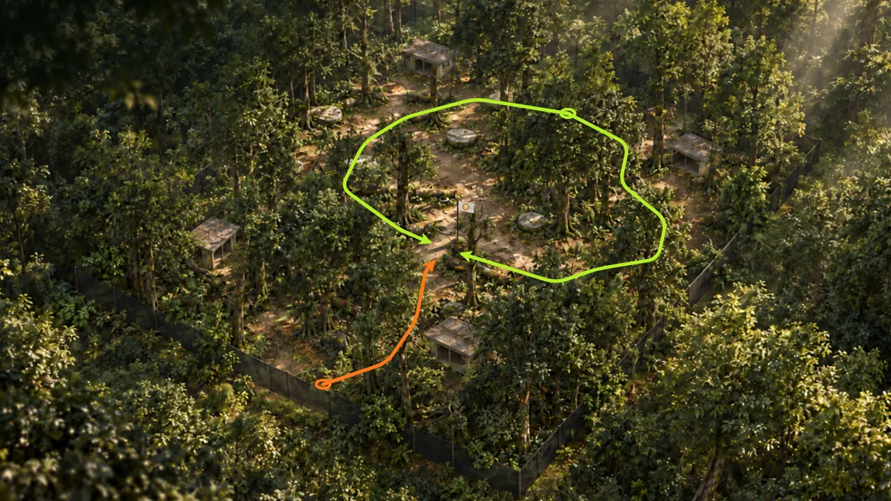 OVERSPRAY Jungle map, aerial view